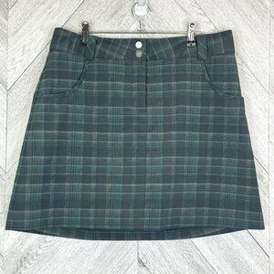 Nike Golf Skirt Skort Womens Size 10 Plaid Green Dri-Fit